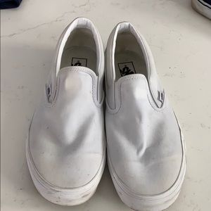 White slip on Vans
